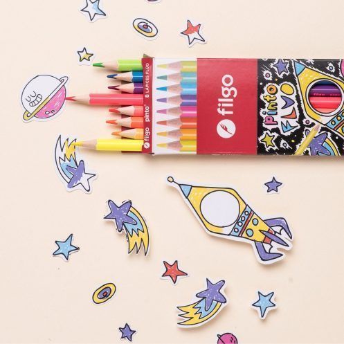 filgo pinto fluo lapiz por 8 2 lapices fluo mumi diseño divertido