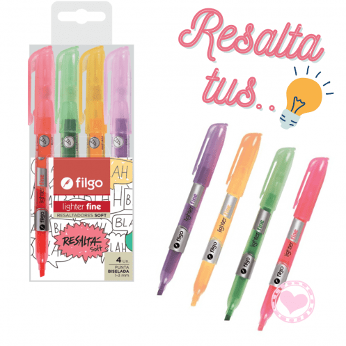 resaltador filgo lighter fine soft mumi diseño divertido