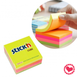 Portanotas Adhesivas Stickn Cube Con 250 Taco Neon 51x51 mm mumi diseño divertido