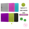 Carpeta Escolar Rexon N*3 Tapas Glitter Film Verde Manzana