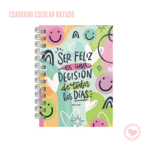 Cuaderno Escolar Rayado 21x27cm Punto Cero Caritas