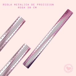 Regla Metalica Graduada Para Corte 30cm Rosa