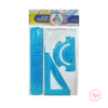 Set de Geometria Flexible Ibi Craft 20cm x3pcs Celeste