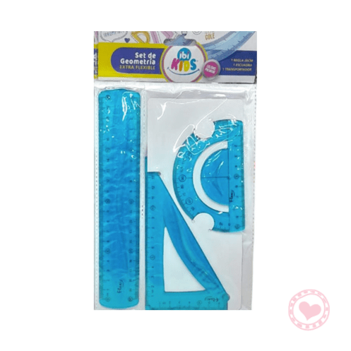 Set de Geometria Flexible Ibi Craft 20cm x3pcs Celeste