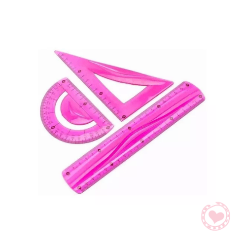 Set de Geometria Flexible Ibi Craft 20cm x3pcs Rosa