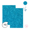 Goma Eva Glitter Ibi Craft A4 2mm x5 Celeste
