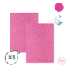 Goma Eva Glitter Ibi Craft A4 2mm x5 Rosa
