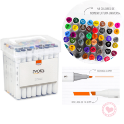 Marcadores Dual Marker Pro Doble Punta Evoke Brw x48 Colores