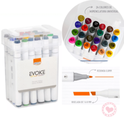 Marcadores Dual Marker Pro Doble Punta Evoke Brw x24 Colores