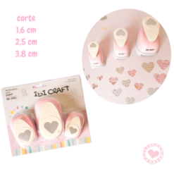 Perforadora Artistica Ibi Craft Set Corazones x3