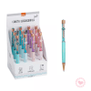 Lapicera Metálica 1mm Diseño Flores y Diamantes Tinta Negra Brw Color Turqueza