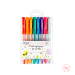 Bolígrafo Gel Glitter Brw 1.0mm x8 Colores