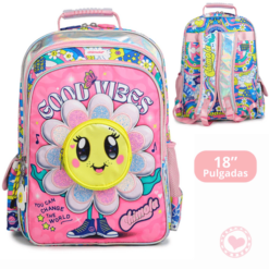 Mochila Chimola Flower Power - Espalda 18"