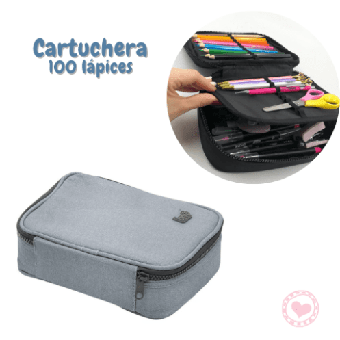 Cartuchera Canopla Estuche Para 100 Lápices Brw Color Gris