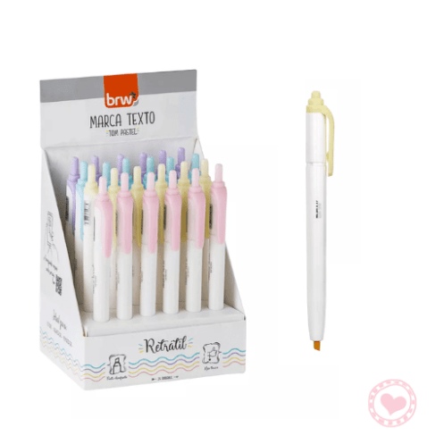 Resaltador Pastel Retractil Brw Amarillo