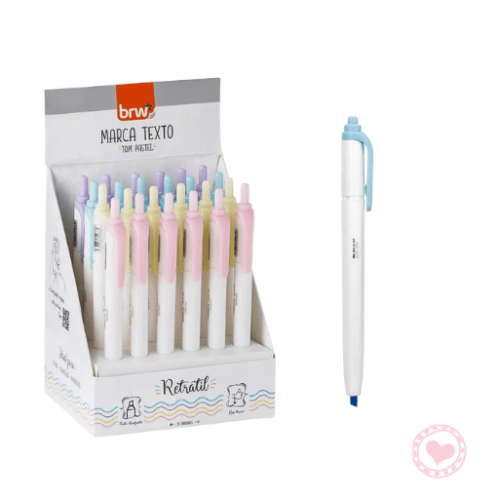 Resaltador Pastel Retractil Brw Celeste