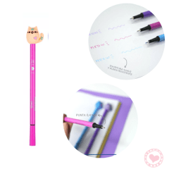 Microfibra Marcador Color Pastel Brw Fantasia Diseño Gatito Rosa