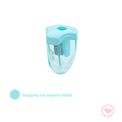 Sacapuntas Con Deposito Engomado Brw Celeste