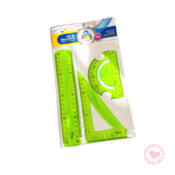 Set de Geometria Flexible Ibi Craft 20cm x3pcs Verde