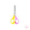 Tijera Escolar Acero Inox Punta Red C/regla 13cm Bicolor Brw Rosa-Amarillo
