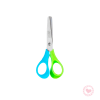 Tijera Escolar Acero Inox Punta Red C/regla 13cm Bicolor Brw Celeste-Verde
