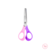 Tijera Escolar Acero Inox Punta Red C/regla 13cm Bicolor Brw Rosa-Violeta