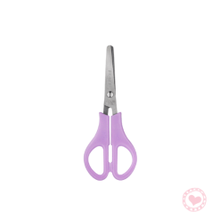 Tijera Escolar Acero Inox Punta Red C/regla 13cm Brw Lila
