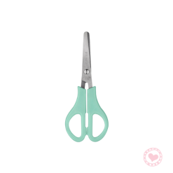 Tijera Escolar Acero Inox Punta Red C/regla 13cm Brw Verde Agua