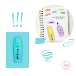 Mini Resaltador Pastel Brw Celeste