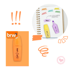 Mini Resaltador Pastel Brw Naranja