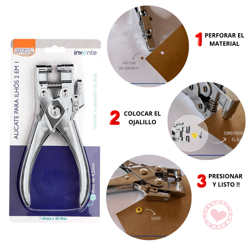 Pinza Sacabocado y para colocar Ojales Brw
