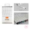 Marcador Artístico Dual Marker Pro Doble Punta x6 Cenizas BRW Evoke
