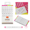 Marcador Artístico Dual Marker Pro Doble Punta x6 Neon BRW Evoke