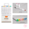 Marcador Artístico Dual Marker Pro Doble Punta x6 Pastel BRW Evoke