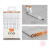 Marcador Artístico Dual Marker Pro Doble Punta x6 Piel BRW Evoke