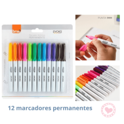 Marcador Artístico Permanente Blíster x12 BRW
