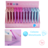 Boligrafo Multipaper Simil Metal Diamante Celeste Metalizado