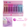 Boligrafo Multipaper Simil Metal Diamante Rosa Metalizado