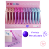 Boligrafo Multipaper Simil Metal Diamante Violeta Metalizado
