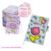 Libreta A5 Multipaper Flower Soft Cover Celeste Claro Flor Rosa