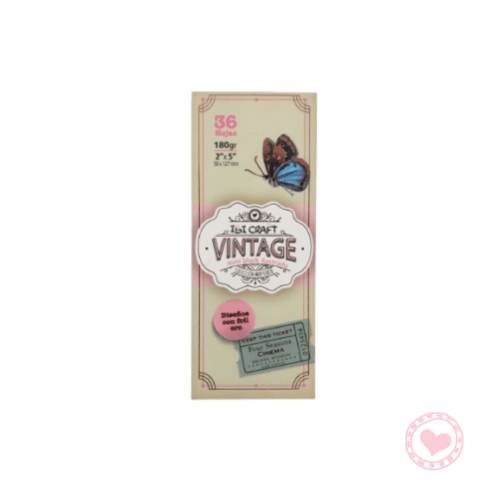 Papeles p/Scrap Block Chico Ibi Craft 5x13cm 180grs x36 Hojas Vintage
