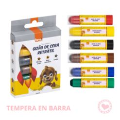 Tempera Sólida Retractil Caja X6 BRW