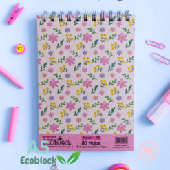 Eco Block de Hojas Rayadas A5 Punto Cero Flores