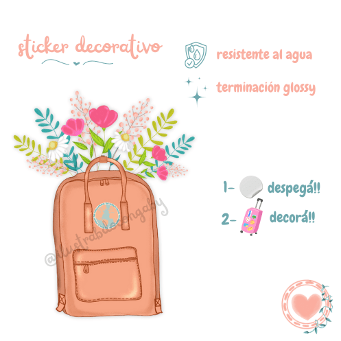 Sticker Decorativo Mochila Flores
