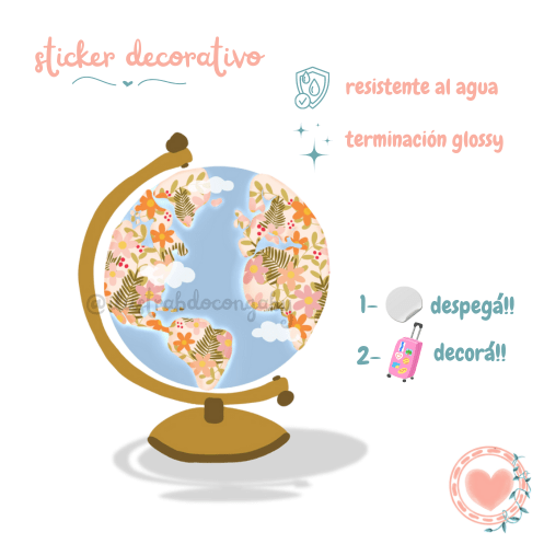 Sticker Decorativo Globo Terraqueo