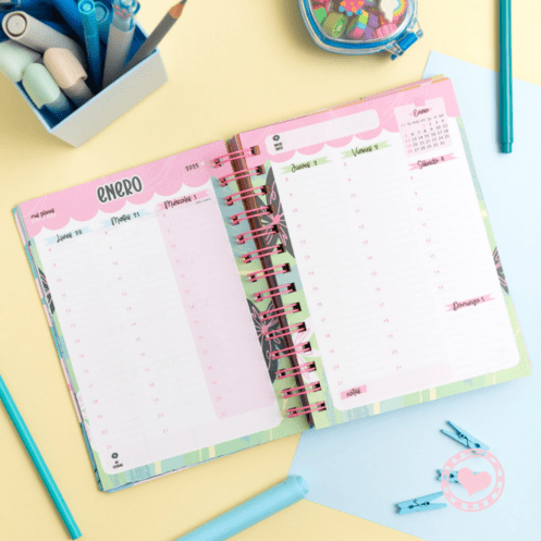 Agenda Moderna Semana a la Vista Punto Cero Positiva
