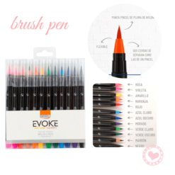 Marcador Brush Pen Punta Pincel Blíster x12 Colores BRW