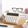 Calculadora Premium Escritorio 12dig. Horizontal Beige IbiCraft