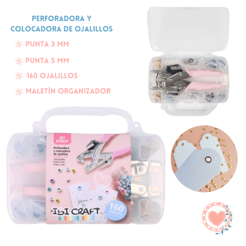 Kit Eyelet Pinza Ojalillos Bajo Esfuerzo 2 Medidas Ibi Craft
