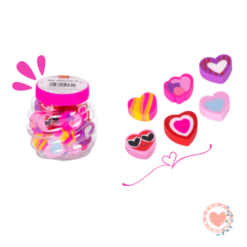 Mini Gomas de Borrar Diseño Heart x1 Pote BRW